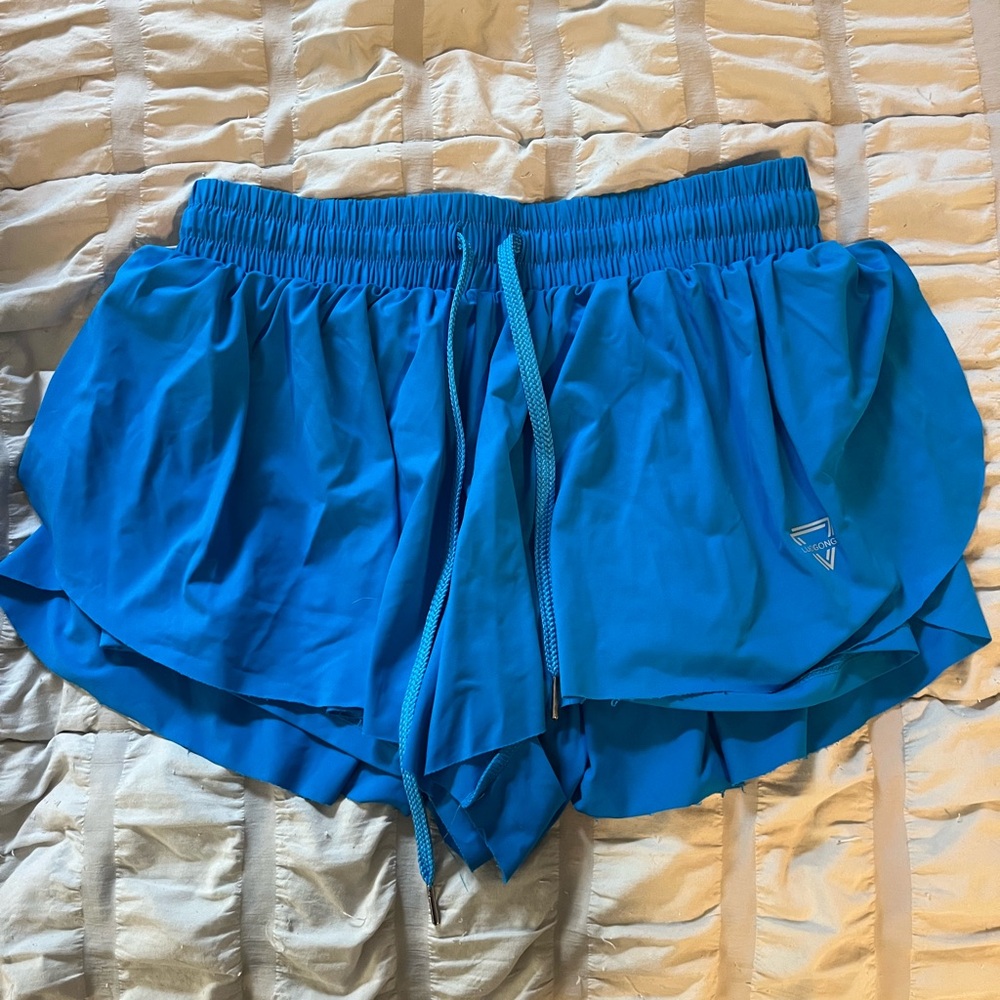 Blue Women's Athletic Flowy Shorts